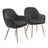 Argos Home Bella Pair of Velvet Dining Chairs - Charcoal