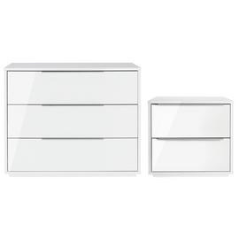 Argos Home Holsted Gloss Bedside Table & 3 Drawer Chest Set
