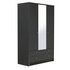 Argos Home Malibu 3 Door 4 Drawer Mirror Wardrobe -Black Oak