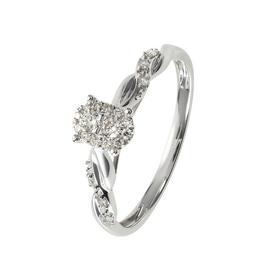 Revere 9ct Gold 0.15ct tw Diamond Oval Halo Ring