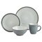 Argos Home 16 Piece Ribbed Stoneware Dinner Set - Grey 