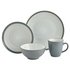 Argos Home 16 Piece Ribbed Stoneware Dinner Set - Grey 