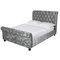 Argos Home Penelope Crushed Velvet Double Bed Frame - Silver