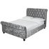 Argos Home Penelope Crushed Velvet Double Bed Frame - Silver