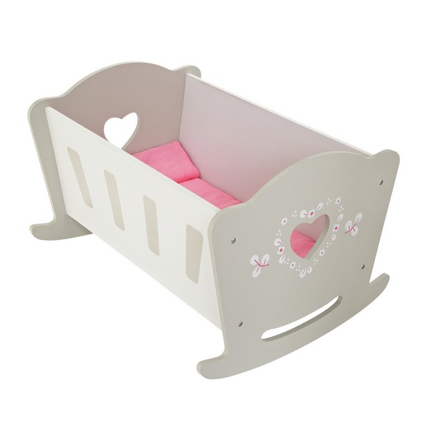 Badger Basket Doll Crib with Bedding, Two Baskets, and Free