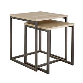 Argos Home Nomad Nest of 2 Tables - Light Oak Effect