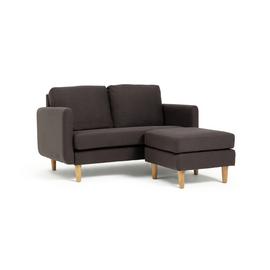 Habitat Remi Fabric 2 Seater Chaise Sofa - Charcoal