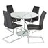Argos Home Atom Glass Dining Table & 4 Milo Chairs - Black