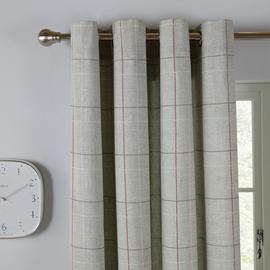 Argos Home Brancaster Check Lined Eyelet Curtains