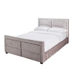 Argos Home Kourtney Velvet Kingsize Bed Frame - Silver