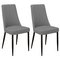 Argos Home Isla Pair of Faux Leather Dining Chairs - Grey