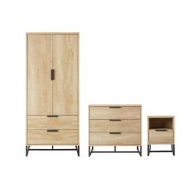 Argos Home Nomad 3 Pc 2 Door Wardrobe Set - Light Oak Effect