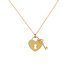 Revere 9ct Gold Heart Padlock with Key Pendant Necklace