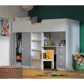Argos Home Jackson White &Grey Shorty Highsleeper & Mattress