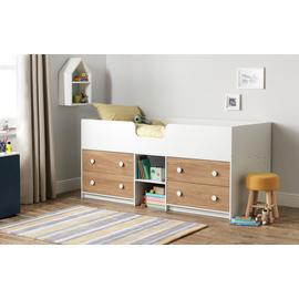 Argos Home Jackson Mid Sleeper Bed - White & Oak Effect