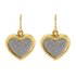 Revere 9ct Gold Plated Silver Glitter Heart Drop Earrings