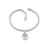 Guess Rhodium Plated with Logo Heart Charm Bracelet