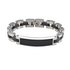 Revere Mens Stainless Steel Bracelet with Black ID Tag