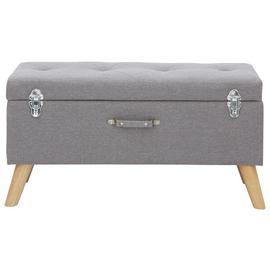 GFW Minstrel Large Fabric Ottoman Storage - Grey