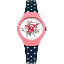 Ladies Cath Kidston Spray Flowers Navy Polka Dot Silicone Strap Watch CKL024PU Best Price and Cheapest