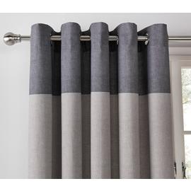 Argos Home Printed Header Lined Eyelet Curtains