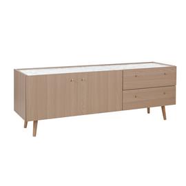 Argos Home Evelyn TV Sideboard - Marble and Light Oak Effect