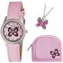 Tikkers Girls' Pink Butterfly Watch Set
