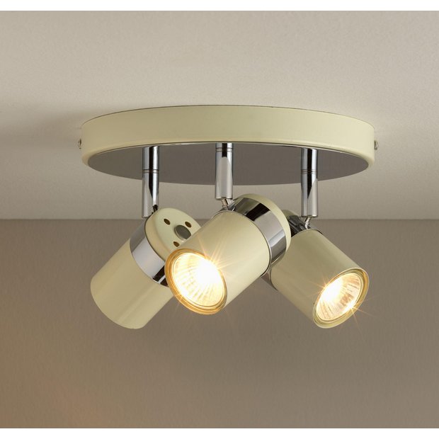 Buy Collection Shiro 3 Spotlight Plate Cream and Chrome at Argos.co