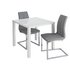 Argos Home Lyssa Gloss Dining Table & 2 Milo Chairs - Grey