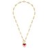Lipsy Gold Colour Red & Pink Enamel Heart Necklace