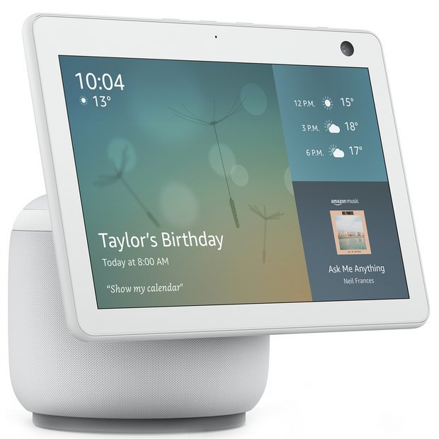 Buy Amazon Echo Show 10 3rd Gen Smart Display with Alexa - White | Smart  speakers | Argos