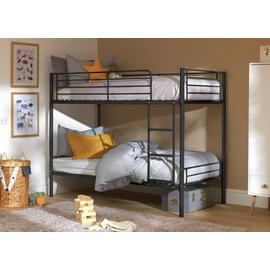 Argos Home Mason Black Metal Bunk Bed & 2 Kids Mattresses