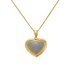 Revere 9ct Gold Plated Silver Glitter Heart Pendant Necklace
