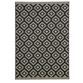 Homemaker Geometric Black & White Flatweave Rug - 120x170cm