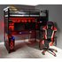 X Rocker Battle Bunk Gaming Bed with XL Gaming Desk - Black