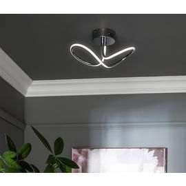 Argos Home Bow Flush to Ceiling Light - Chrome