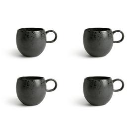 Habitat Set of 4 Preto Stoneware Mugs