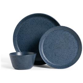 Habitat Addison 12 Piece Stoneware Dinner Set - Blue