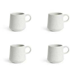 Habitat Addison Set of 4 Speckled Mugs - White