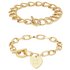 Lipsy Gold Colour Crystal and Heart TBar Bracelets Set of 2