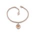 Guess Rose Gold Plated with Logo Heart Charm Bracelet