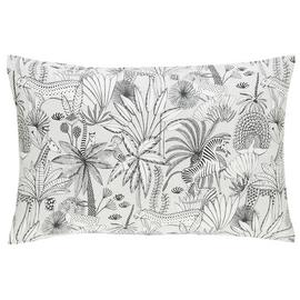 Habitat Jungle Cotton Standard Pillowcase Pair -White &Black
