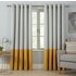 Argos Home Printed Border Unlined Eyelet Curtains - Mustard