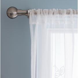 Habitat Floral Net Sheer Voile Curtain Panel - White