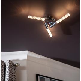 Argos Home Bubble 3 Light Flush to Ceiling Light - Chrome