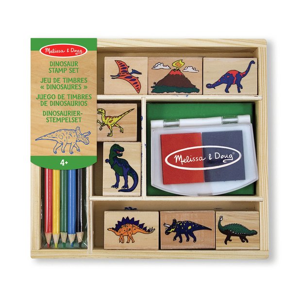 Buy Melissa & Doug Wooden Dinosaur Stamp Set, Drawing and painting toys