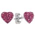 Revere Heart Pink Crystal Stirling Silver Stud Earrings
