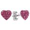 Revere Heart Pink Crystal Stirling Silver Stud Earrings