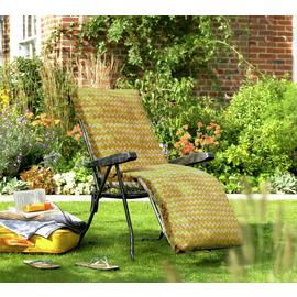 Argos Home Folding Metal Sun Lounger - Yellow