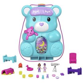Polly Pocket Teddy Bear Purse Sleepover Playset & Micro Doll
